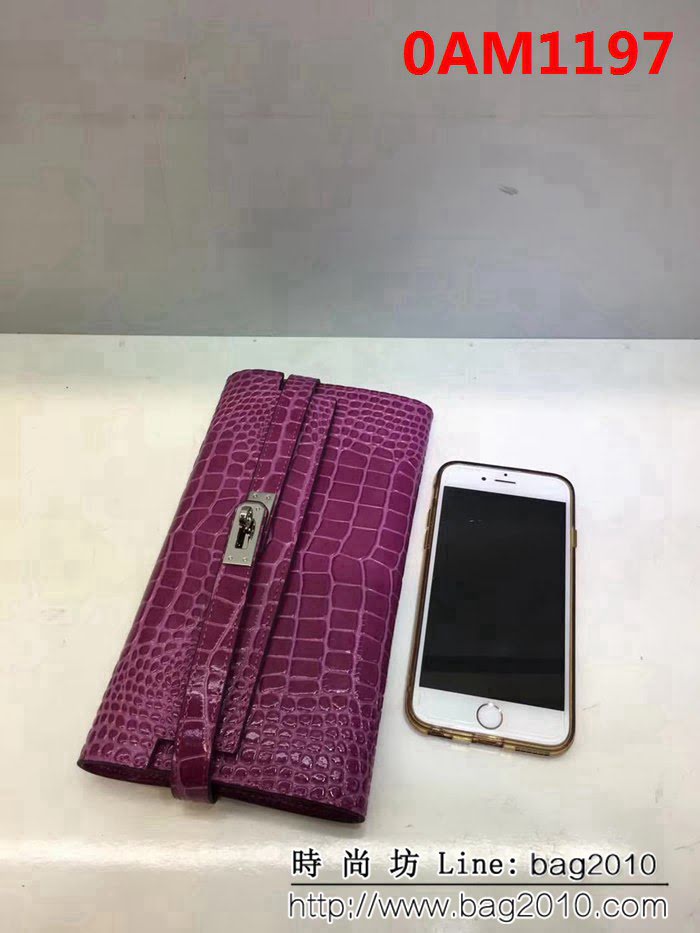 愛馬仕Hermès鱷魚紋 constance康斯坦錢包 凱莉手包 0AM1197