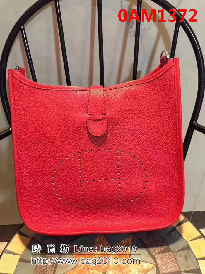 愛馬仕Hermes Evelyn伊芙琳 頭層牛皮單肩斜挎包 男女同款 0AM1372