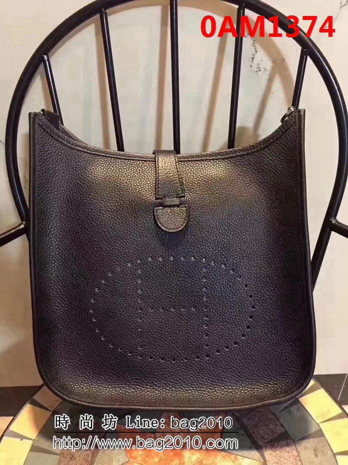 愛馬仕Hermes Evelyn伊芙琳 頭層牛皮單肩斜挎包 男女同款 0AM1374