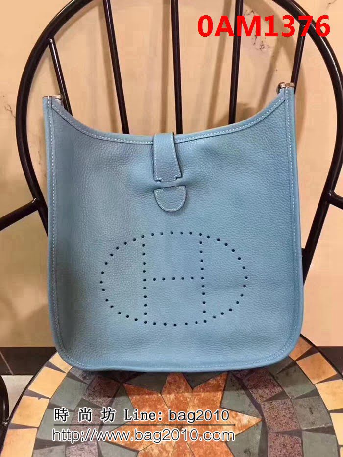 愛馬仕Hermes Evelyn伊芙琳 頭層牛皮單肩斜挎包 男女同款 0AM1376
