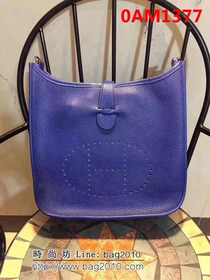 愛馬仕Hermes Evelyn伊芙琳 頭層牛皮單肩斜挎包 男女同款 0AM1377