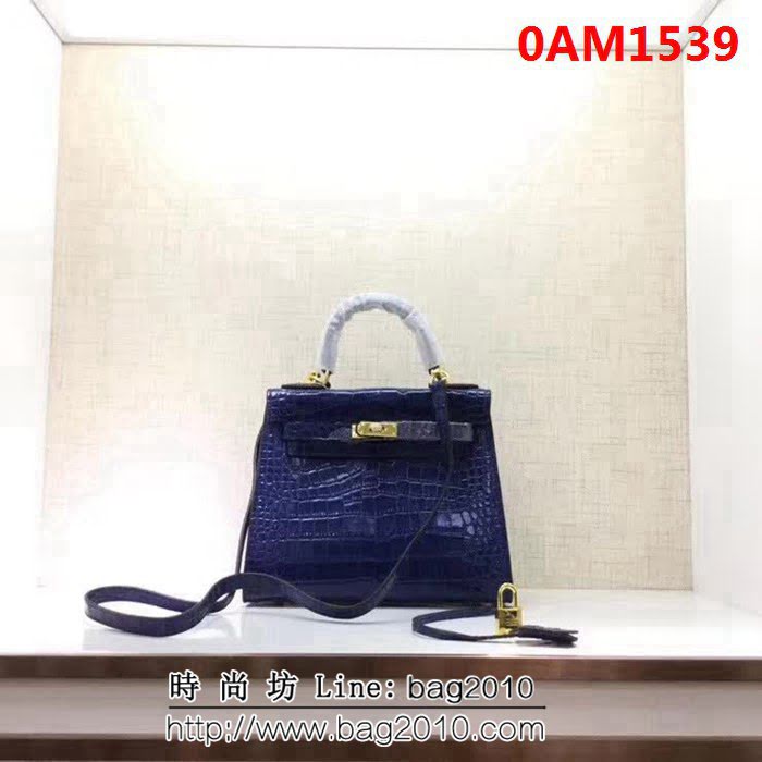愛馬仕Hermes鱷魚紋 凱莉包 可手提肩背 0AM1539