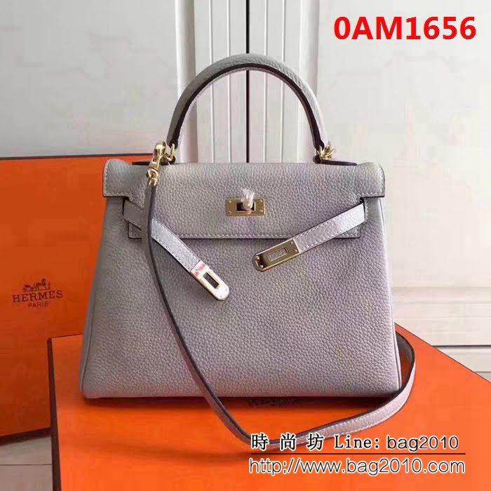 愛馬仕Hermes 荔枝紋頭層牛皮凱莉包 可手提肩背 0AM1656