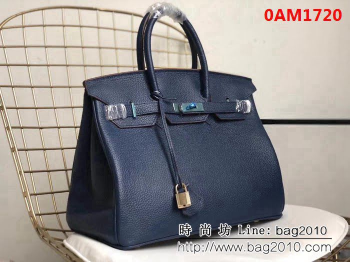 愛馬仕Hermes原版頭層牛皮荔枝紋鉑金包 時尚手提包 0AM1720