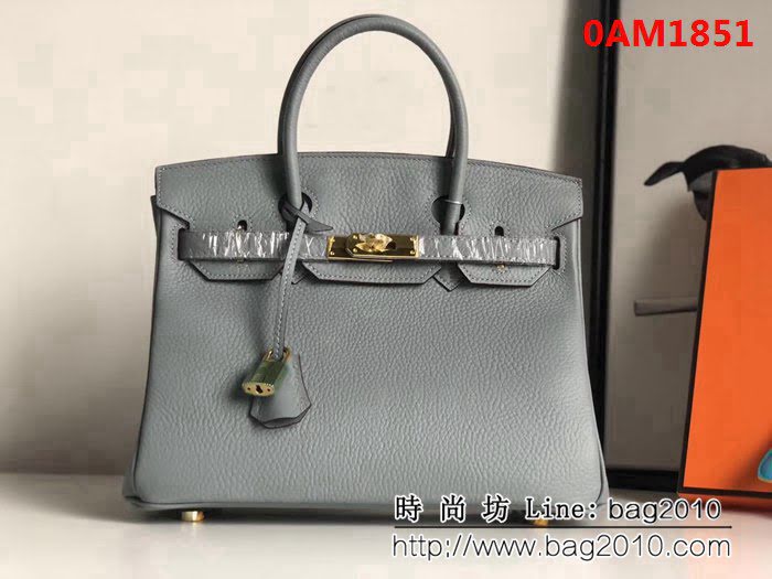 愛馬仕Hermes經典款荔枝紋軟牛皮鉑金包 百搭手提包 0AM1851