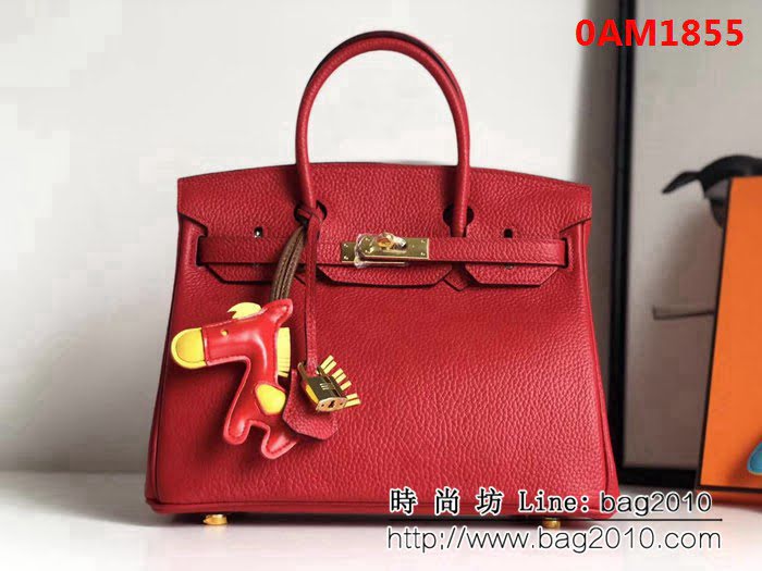 愛馬仕Hermes經典款荔枝紋軟牛皮鉑金包 百搭手提包 0AM1855
