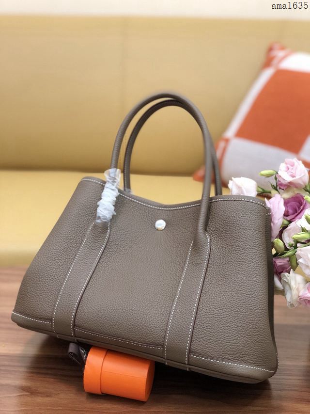 HERMES女包 花園包30cm Garden party  愛馬仕togo皮手提包 大象灰  Ama1635