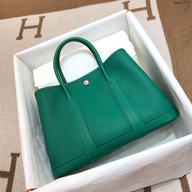 HERMES女包 花園包m Garden party 愛馬仕原版togo皮手提包  Ama1679