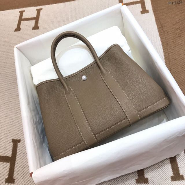 HERMES女包 花園包m Garden party 愛馬仕原版togo皮手提包  Ama1680