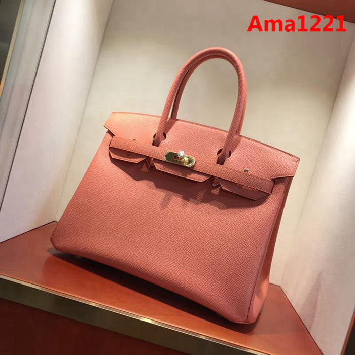 HERMES愛馬仕 鉑金包 Birkin 30cm Epsom L5 Crevette 龍蝦粉 金扣 頂級工藝 全手工 蠟線縫製 法國原廠工匠 時尚手提包  Ama1221