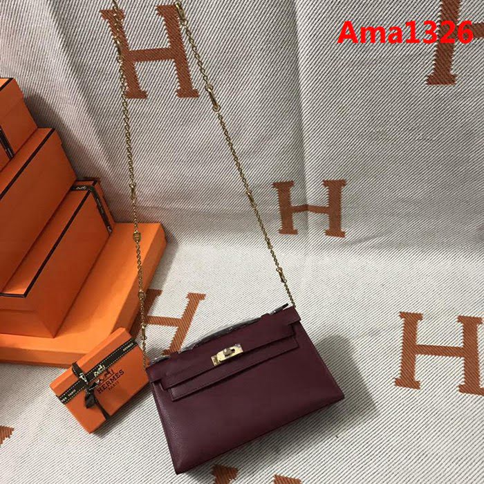 HERMES愛馬仕 凱莉包 mini kelly一代 酒紅epsom皮 夏天首選手包款 可手提肩背  Ama1326