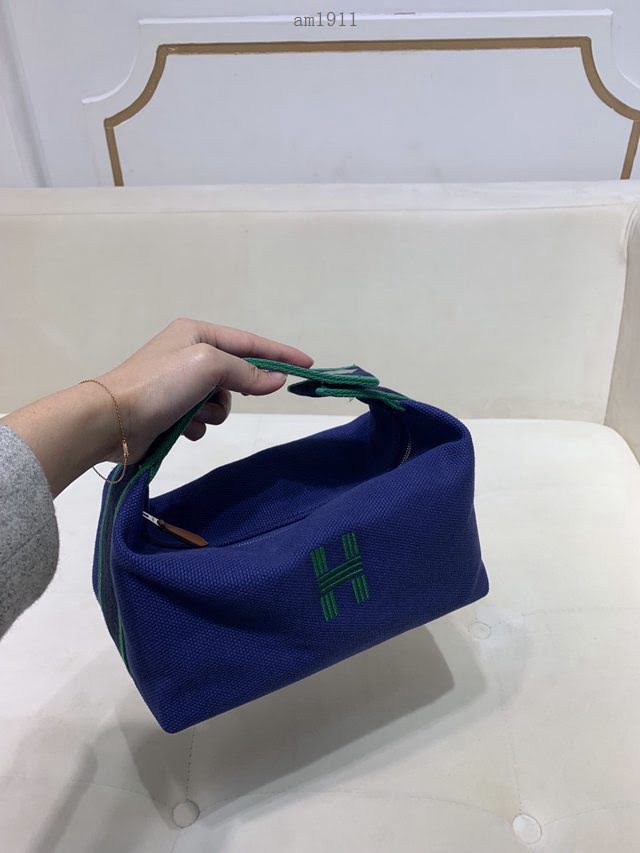 Hermes女包 愛馬仕飯盒包 2020愛馬仕新款帆布洗漱包  am1911