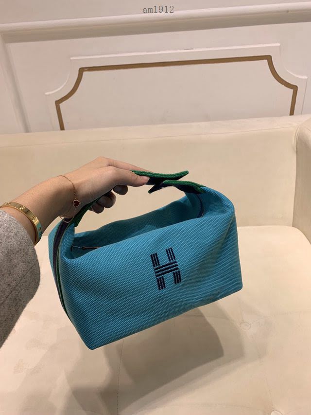 Hermes女包 愛馬仕飯盒包 2020愛馬仕新款帆布洗漱包  am1912