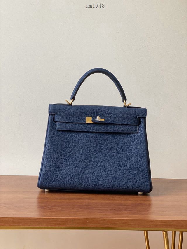 Hermes女包 愛馬仕kelly包 togo皮 蠟線手工縫製 Hermes經典款凱莉手提包  am1943