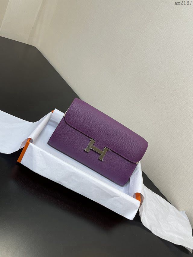 Constance小挎包 to go斜挎包 epsom皮 海葵紫銀扣 康康斜挎女包  am2167