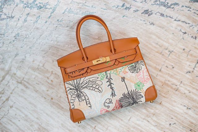 Hermesn鉑金女包 愛馬仕Birkin手提包 愛馬仕新款刺繡鉑金包  am2279