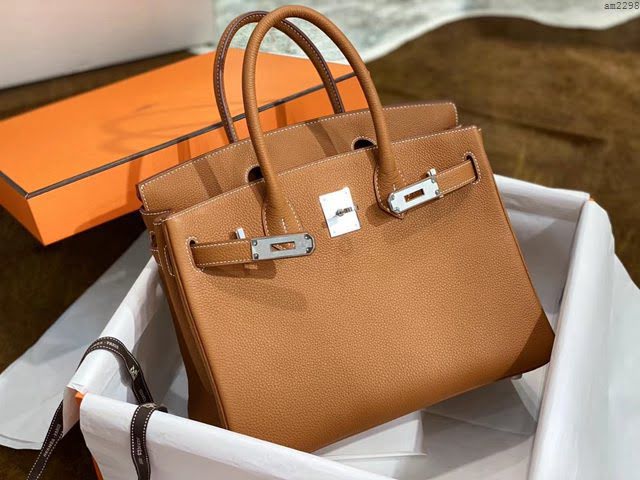 Hermesn鉑金女包 愛馬仕Birkin手提包 Togo小牛皮經典款女包  am2298