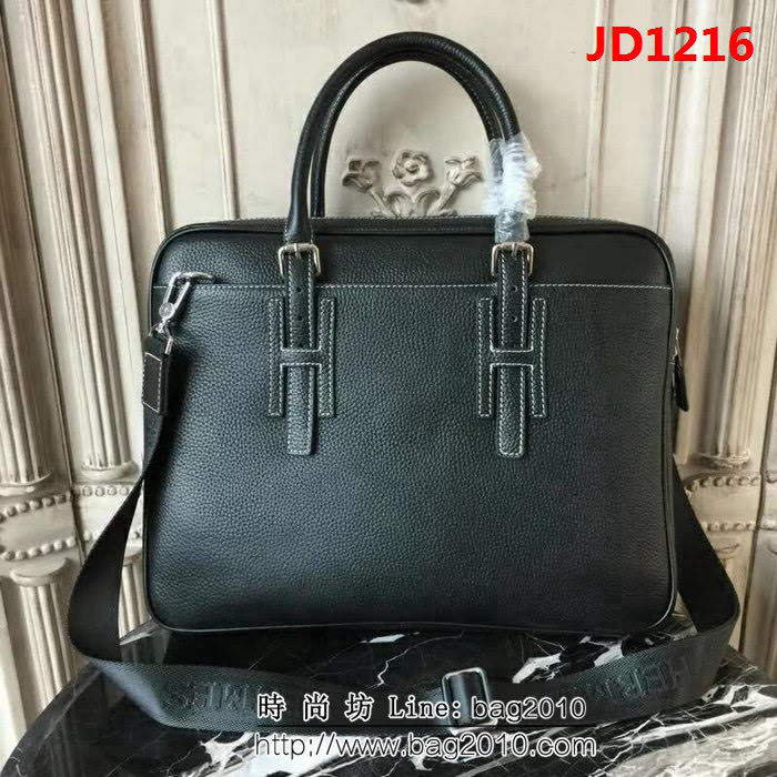HERMES愛馬仕 最新款 原版牛皮 經典時尚 男士公事包 可手提斜挎 8824-1 JD1216