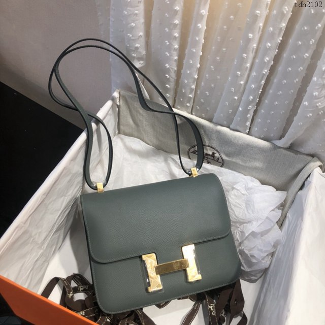 Hermes空姐包 愛馬仕Constance方胖子半手工 Epsom掌紋小牛進口皮 Hermes單肩斜挎包  tdh2102
