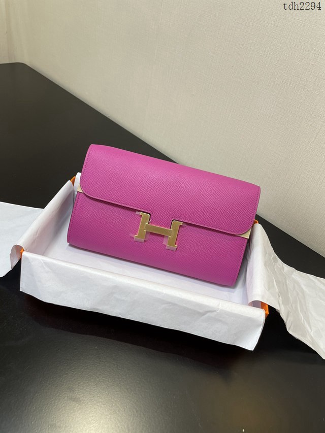 Hermes女士小挎包 愛馬仕Constance康康to go斜挎包 玉蘭粉金扣  tdh2294