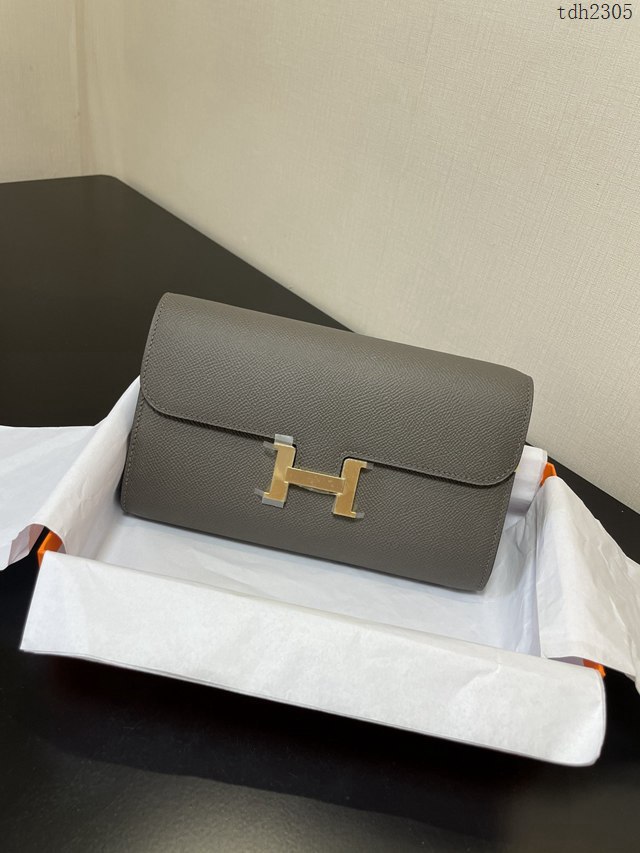 Hermes女士小挎包 愛馬仕Constance康康to go斜挎包 錫器灰金扣  tdh2305