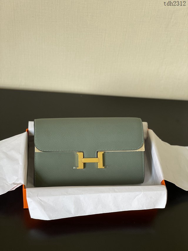 Hermes女士小挎包 愛馬仕Constance康康to go斜挎包 杏仁綠金扣  tdh2312