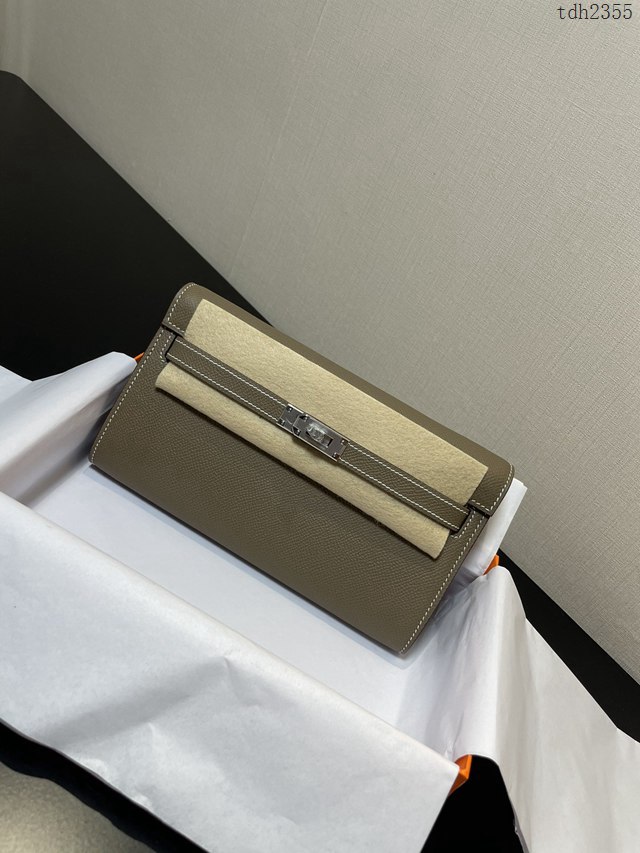 Hermes女包 愛馬仕Kelly woc小挎包 大象灰epsom皮凱麗斜挎包  tdh2355
