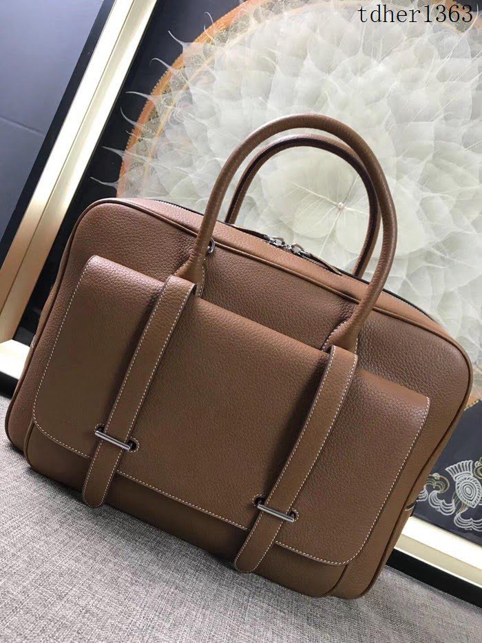 愛馬仕HERMES H家 郵差包 男女插袋款 超大容量 進口原廠皮 土黃色 可手提斜挎 出差必備單品  tdher1363