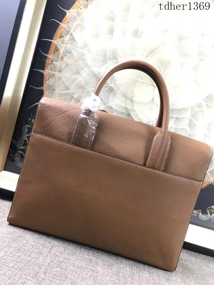 愛馬仕HERMES 男包 公事包 德國進口togo牛皮 頂級316純鋼五金 男士手提包  tdher1369