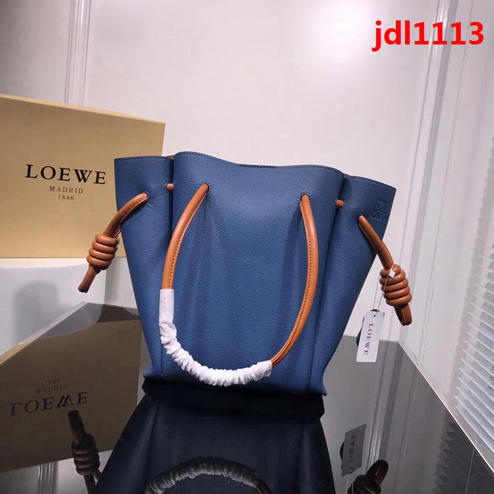 LOEWE羅意威 原版軟皮 最新Flamenco Knot系列 抽繩荔枝紋購物袋 手提肩背包 3041  jdl1113