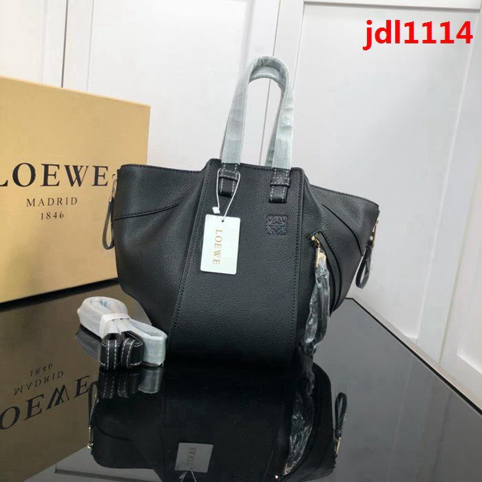 LOEWE羅意威 最新爆款 羅家Hammock系列 荔枝皮拼色 百搭款 小牛皮手提肩背包 0164  jdl1114