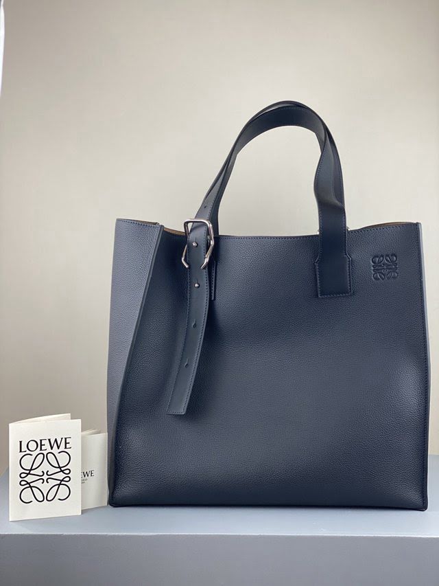 LOEWE包包 羅意威Buckle Tote手袋 羅意威深藍男士黑色托特包 3050  tcl1011