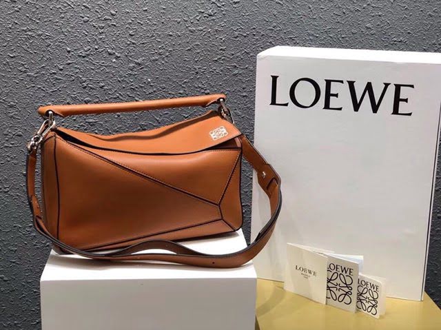 LOEWE經典爆款包包 羅意威Puzzle幾何中號拼接手提斜挎包 10171  tcl1041