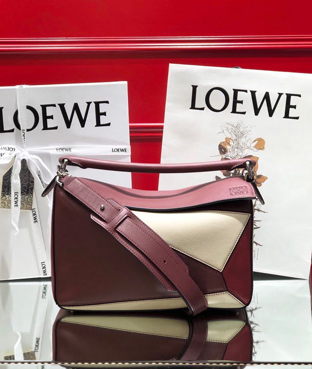 LOEWE經典爆款包包 羅意威中號Puzzle幾何拼接手提斜挎包 10171  tcl1139