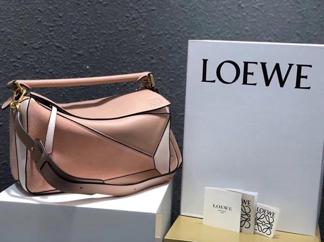 LOEWE經典爆款包包 羅意威中號Puzzle幾何拼接手提斜挎包 10171  tcl1144