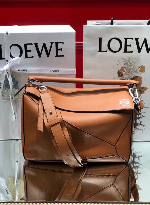 LOEWE經典爆款包包 羅意威中號Puzzle幾何拼接手提斜挎包 10171  tcl1149