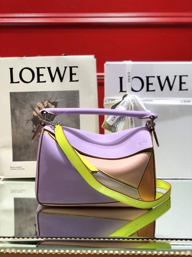 LOEWE經典爆款包包 羅意威小號Puzzle拼接手提斜挎包 10172  tcl1183
