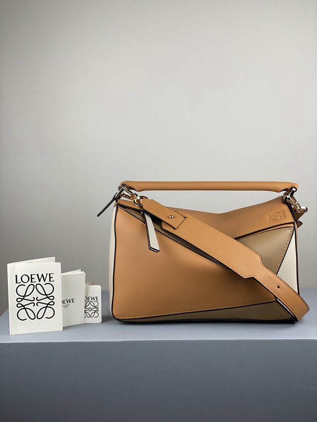 LOEWE包包 羅意威中號Low PUZZLE拼接手提斜挎包 10171  tcl1285