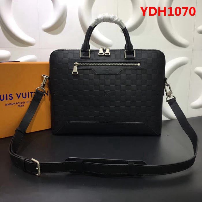 路易威登LV頂級原單N41019 黑色Avenue Soft公事包Damier Infini格紋皮革 YDH1070