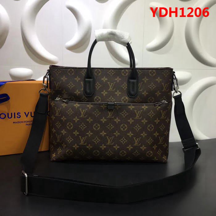 路易威登LV頂級原單M61288 Monogram Macassar通勤手袋 Damier Graphite帆布 YDH1206