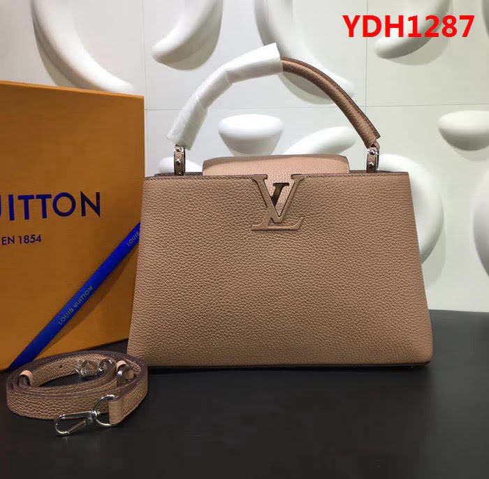 路易威登LV頂級原單 M48864 裸粉 Capucines 手袋肩背斜跨兩用包 YDH1287