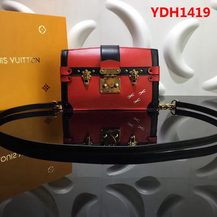 路易威登LV頂級原單M53052紅色 2018早秋系列新款Malletage印花女挎包 YDH1419