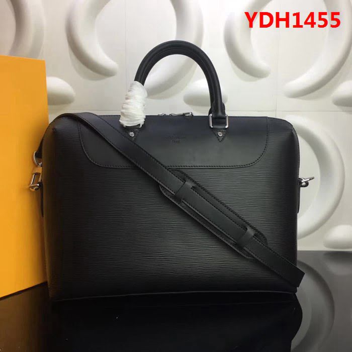 路易威登LV頂級原單M50163 黑色 PORTE時尚公事包Epi 牛皮質地手柄 YDH1455