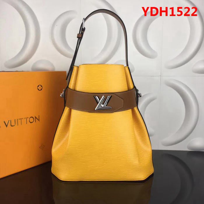 路易威登LV頂級原單M55188 檸檬黃 2019早春新款水波紋牛皮水桶包Noé系列 YDH1522