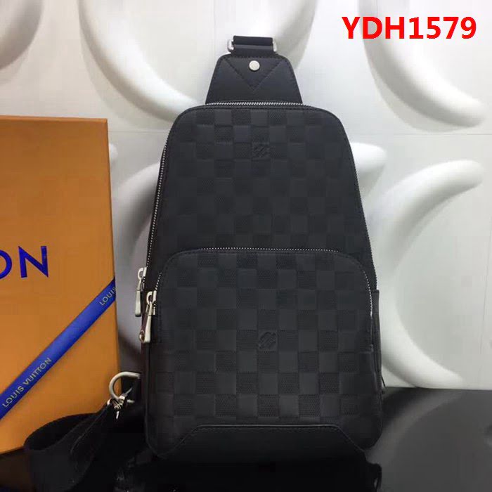 路易威登LV頂級原單N41720 AVENUE 單肩包 Damier Infini牛皮鑲飾 緞面磨砂銀色金屬件 YDH1579