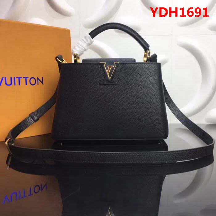 路易威登LV頂級原單M94517黑色 經典Capucines BB手袋 YDH1691