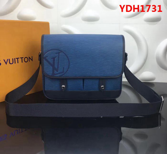 路易威登LV頂級原單M53494藍色 MESSENGER 小號郵差包Epi牛皮 牛皮飾邊 YDH1731
