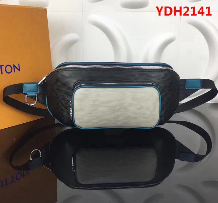 路易威登LV頂級原單M51464黑花BUMBAG 腰包 Epi牛皮搭配Eclipse Monogram塗層帆布 YDH2141