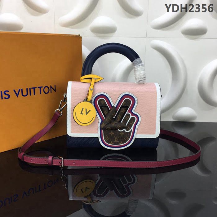 路易威登LV 頂級原單 官網特別款 刺繡Epi皮革 Monogram 帆布貼飾 Twist中號手袋 手提肩背斜挎包 M52514  YDH2356