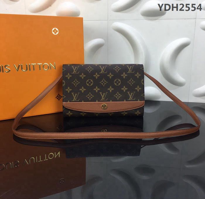 路易威登LV 頂級原單 M51798 Lv中古vintage 老花信封包 單肩斜挎手提包 可手拿斜挎  YDH2554
